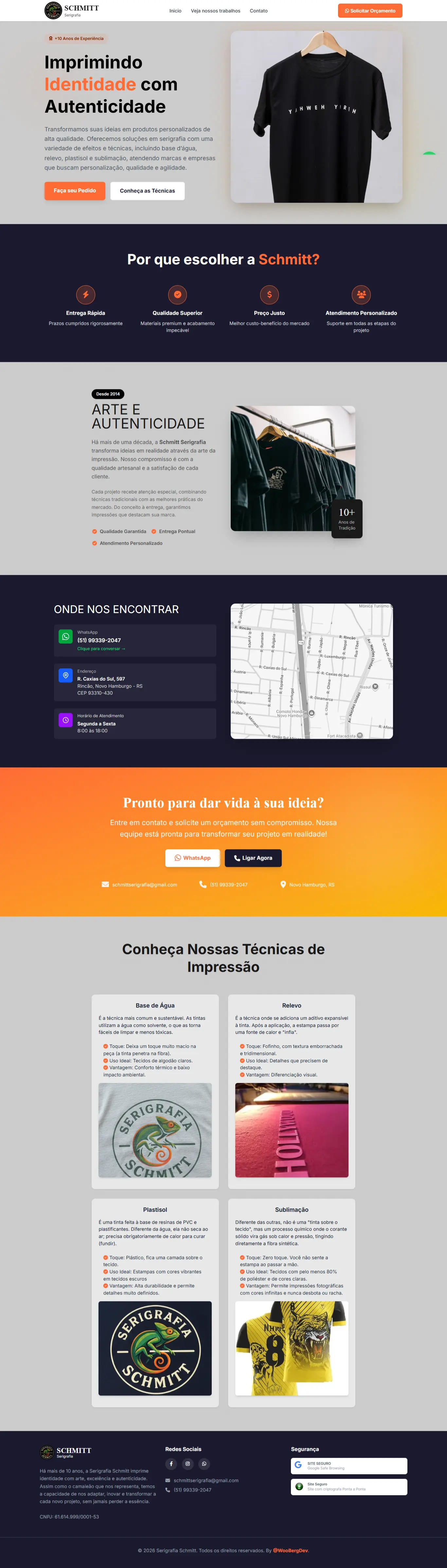 Serigrafia Schmitt - Site feito pela WooBerg
